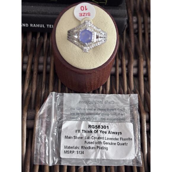 Bomb Party Ring RG58301 “I'll Think Of You Always” Size 10 Lavender Fluorite - Picture 4 of 4